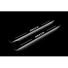 Накладки на пороги з підсвіткою Acura MDX II 2006-2013 logo MDX (front doors) - (тип Static)