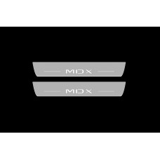 Накладки на пороги з підсвіткою Acura MDX III 2013-2021 logo MDX (front doors) - (тип Static)