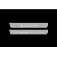 Накладки на пороги з підсвіткою Alfa Romeo Stelvio 2016+ (front doors) - (тип Static)