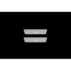 Накладки на пороги з підсвіткою Audi A4 B8 2007-2016 з лого S4 (rear doors) - (тип Static)