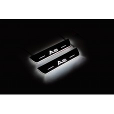 Накладки на пороги з підсвіткою Audi A6 C7 2011-2018 (rear doors) - (тип Static)