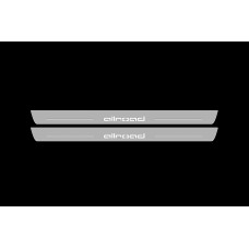 Накладки на пороги з підсвіткою Audi A6 C7 2011-2018 з лого Allroad (front doors) - (тип Static)