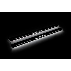 Накладки на пороги з підсвіткою Audi A6 C7 2011-2018 (front doors) з лого Audi A6 - (тип Static)
