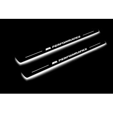 Накладки на пороги з підсвіткою BMW 3 F30 2012-2018 з лого M Performance (front doors) - (тип Static)