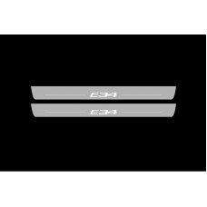 Накладки на пороги з підсвіткою BMW 5 E34 1987-1996 з лого E34 (front doors) - (тип Static)