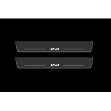 Накладки на пороги з підсвіткою BMW X4 F26 2014-2018 (front doors) - (тип Static)