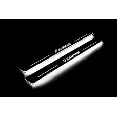 Накладки на пороги з підсвіткою BMW X5 F15 2013-2019 з логотипом HAMANN (front doors) - (тип Static)