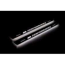 Накладки на пороги з підсвіткою BMW X5 F15 2013-2019 з логотипом "M Perfomance" (front doors) - (тип Static)