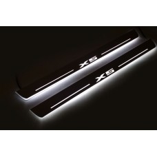 Накладки на пороги з підсвіткою BMW X5 F15 2013-2019 (front doors)- (тип Static)