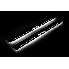 Накладки на пороги з підсвіткою BMW X5 G05 2019+ (front doors) - (тип Static)