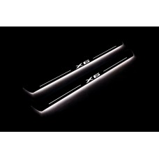 Накладки на пороги з підсвіткою BMW X6 E71 2008-2015 (front doors) - (тип Static)