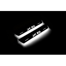 Накладки на пороги з підсвіткою BMW X6 E71 2008-2015 (rear doors) - (тип Static)