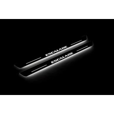 Накладки на пороги з підсвіткою Cadillac Escalade IV 2014-2020 (front doors) - (тип Static)