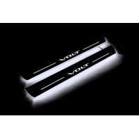 Накладки на пороги з підсвіткою Chevrolet Volt II 2016-2019 (front doors) - (тип Static)