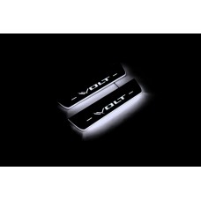 Накладки на пороги з підсвіткою Chevrolet Volt II 2016-2019 (rear doors) - (тип Static)