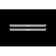 Накладки на пороги з підсвіткою Chrysler 200 II 2015-2017 з логотипом "200" (front doors) - (тип Static)