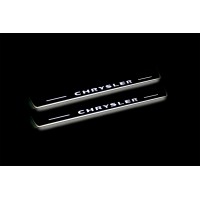 Накладки на пороги з підсвіткою Chrysler 300C II 2011+ з логотипом "Chrysler" (front doors) - (тип Static)