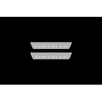 Накладки на пороги з підсвіткою Chrysler 300C I 2005-2010 з логотипом "Chrysler" (rear doors) - (тип Static)