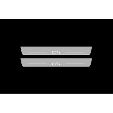Накладки на пороги з підсвіткою Citroen C4 II 2010-2020 (front doors) - (тип Static)