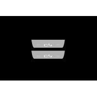 Накладки на пороги з підсвіткою Citroen C4 II 2010-2020 (rear doors) - (тип Static) Накладки на пороги з підсвіткою Citroen C4 II 2010-2020 (rear doors) - (тип Static)