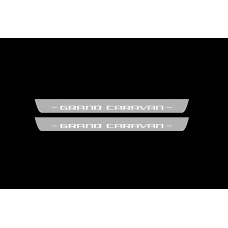 Накладки на пороги з підсвіткою Dodge Grand Caravan 2007+ (front doors) - (тип Static)