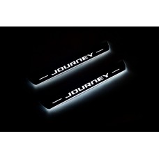 Накладки на пороги з підсвіткою Dodge Journey 2009+ (front doors) - (тип Static)