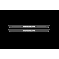 Накладки на пороги з підсвіткою Dodge Magnum 2004-2008 (front doors) - (тип Static) Накладки на пороги з підсвіткою Dodge Magnum 2004-2008 (front doors) - (тип Static)