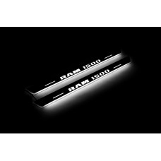 Накладки на пороги з підсвіткою Dodge Ram IV 2009-2018 (rear doors) - (тип Static)