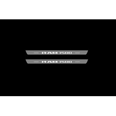 Накладки на пороги з підсвіткою Dodge Ram V 2019+ (rear doors) - (тип Static)