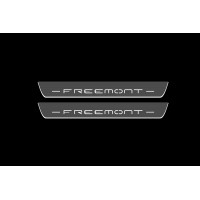 Накладки на пороги з підсвіткою Fiat Freemont 2011+ (front doors) - (тип Static)