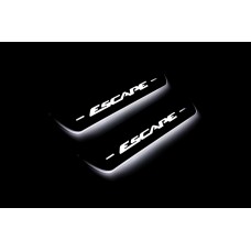 Накладки на пороги з підсвіткою Ford Escape III 2013-2019 (rear doors) - (тип Static)