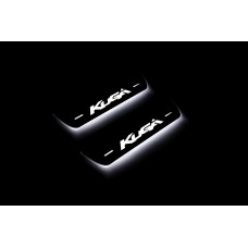 Накладки на пороги з підсвіткою Ford Kuga II 2013-2020 (rear doors) - (тип Static)