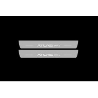 Накладки на пороги з підсвіткою Geely Atlas pro 2022+ (front doors) - (тип Static) Накладки на пороги з підсвіткою Geely Atlas pro 2022+ (front doors) - (тип Static)