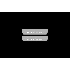 Накладки на пороги з підсвіткою Geely Atlas pro 2022+ (rear doors) - (тип Static)