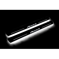 Накладки на пороги з підсвіткою Honda Accord IX 2013-2018 (front doors) - (тип Static)