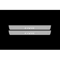 Накладки на пороги з підсвіткою Honda Civic 4D 2006-2012 (front doors) - (тип Static)