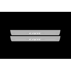Накладки на пороги з підсвіткою Honda Civic 4D 2006-2012 (front doors) - (тип Static)