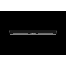 Накладки на пороги з підсвіткою Honda Civic 5D 2006-2012 (front doors) - (тип Static)