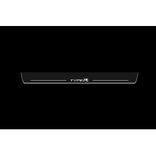 Накладки на пороги з підсвіткою Honda Civic 5D 2006-2012 с логотипом "Type R" (front doors) - (тип Static)