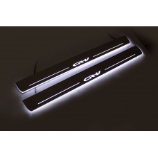 Накладки на пороги з підсвіткою Honda CR-V III 2007-2012 (front doors) - (тип Static)