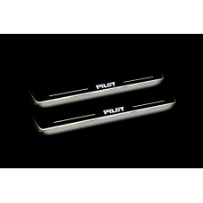 Накладки на пороги з підсвіткою Honda Pilot II 2008-2015 (front doors) - (тип Static)