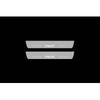 Накладки на пороги з підсвіткою Honda Pilot II 2009-2016 (rear doors) - (тип Static) Накладки на пороги з підсвіткою Honda Pilot II 2009-2016 (rear doors) - (тип Static)