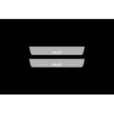 Накладки на пороги з підсвіткою Honda Pilot II 2009-2016 (rear doors) - (тип Static)