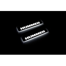 Накладки на пороги з підсвіткою Hummer H2 2002-2009 (rear doors) - (тип Static)