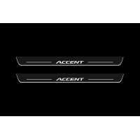 Накладки на пороги з підсвіткою Hyundai Accent 2017+ - (тип Static)