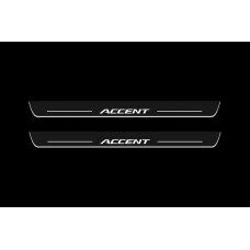 Накладки на пороги з підсвіткою Hyundai Accent 2017+ - (тип Static)