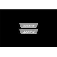 Накладки на пороги з підсвіткою Hyundai Accent 2006-2011 (rear doors) - (тип Static)