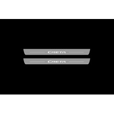 Накладки на пороги з підсвіткою Hyundai Creta 2014+ - (тип Static)