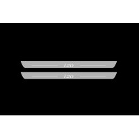 Накладки на пороги з підсвіткою Hyundai i20 I 2009-2014 (front doors) - (тип Static)