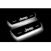 Накладки на пороги з підсвіткою Jeep Cherokee KL 2014+ з лого Jeep (rear doors) - (тип Static)